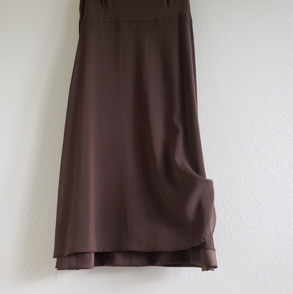 Theory Brown Silk Empire Silhouette Knee length Dress size 2 - Picture 14 of 15